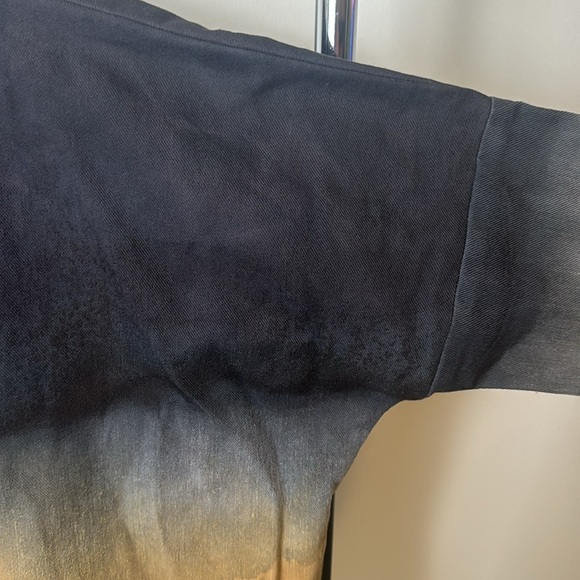 Haori Denim Agnes Kimono Jacket Tie-Dye Watercolor Open Front Jacket Size XXS -2 - Picture 8 of 8